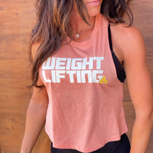 Load image into Gallery viewer, Women&#39;s Weightlifting Crop Tank (Sunset)